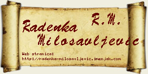 Radenka Milosavljević vizit kartica